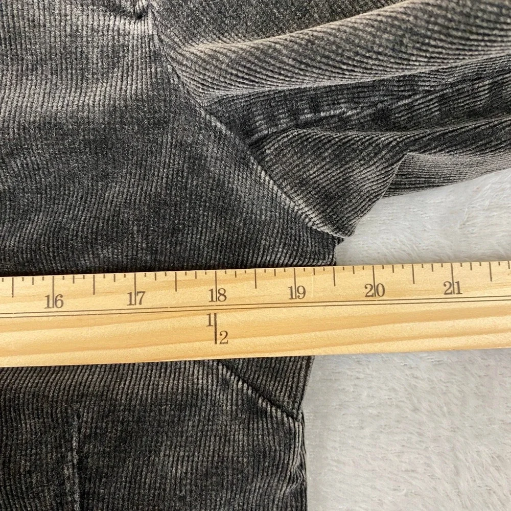 Y2K Corduroy Blazer Jacket Women Size L Charcoal Gray Vintage Wash Grunge - Picture 8 of 10